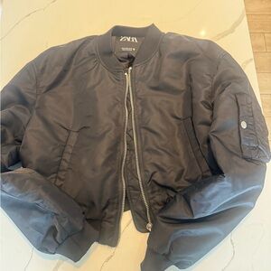 Zara Black Bomber Jacket